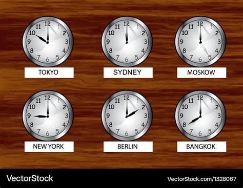 World clock Royalty Free Vector Image - VectorStock