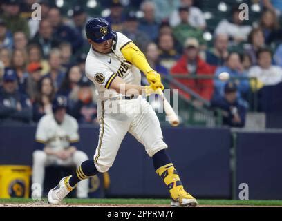 Milwaukee Brewers catcher William Contreras (24) in the first inning during a baseball game ...