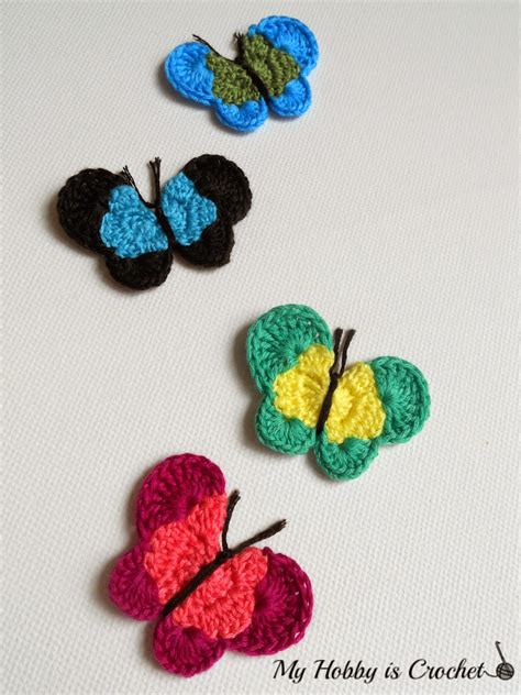 My Hobby Is Crochet: Crochet Butterfly Applique - Free Crochet Pattern Review