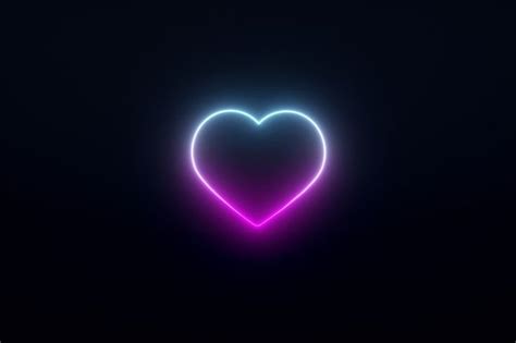 neon heart 3d in 2023 | Neon, Black backgrounds, Background