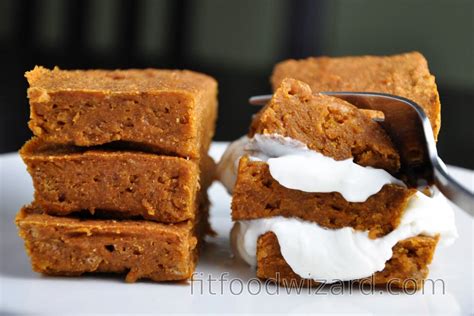 Healthy Pumpkin Squares | fitfoodwizard.com