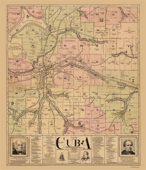 Cuba New York Old Map Reprint 1901 Homeowner Names Genealogy | Etsy