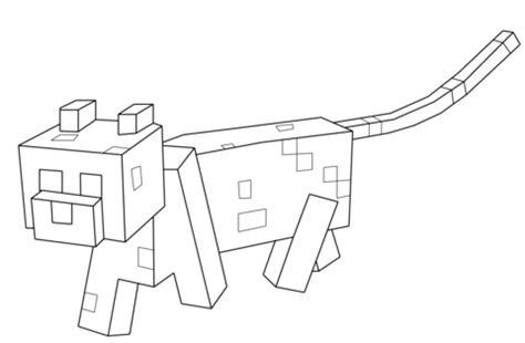 Minecraft Ocelot Coloring page | Minecraft coloring pages, Minecraft cat, Cat coloring page