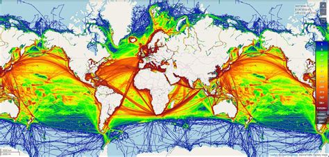 World map of shipping traffic density. : r/MapPorn