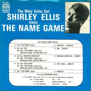 Lyrics for The Name Game by Shirley Ellis - Songfacts