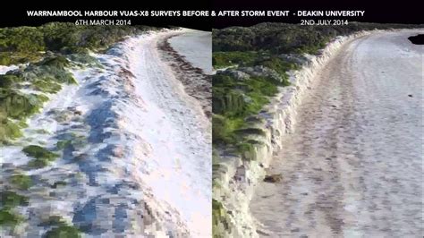 Comparison of UAV data, Warrnambool Harbour (Vic, Australia) before and after storm - YouTube