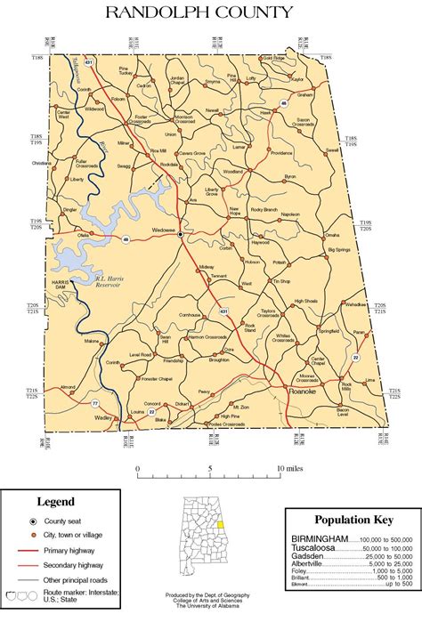 地図 - ランドルフ郡 (アラバマ州) (Randolph County) - MAP[N]ALL.COM