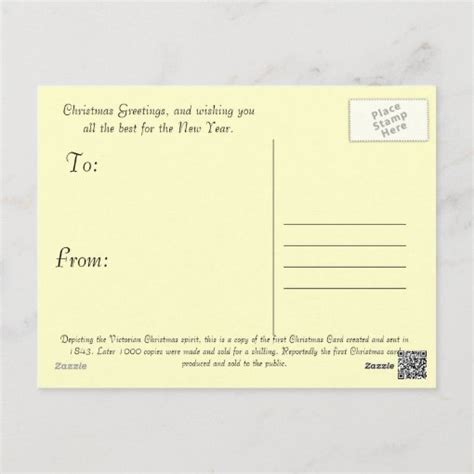 The Very First Christmas Card (1843) | Zazzle