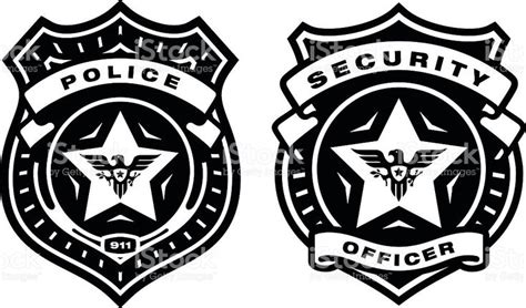 Police officer badge and security officer badge. Professional artwork ...