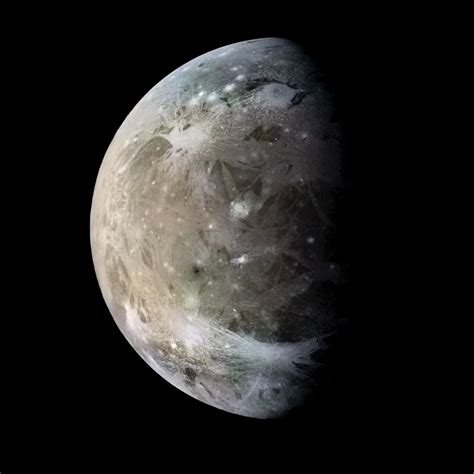 Ganymede, the largest of the Galilean moons of Jupiter and the largest ...