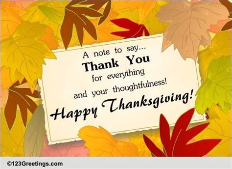 Thanksgiving Thank You Cards, Free Thanksgiving Thank You Wishes | 123 Greetings