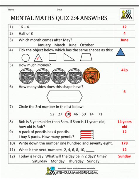 Math Worksheet: Science Puzzles For Kids Math Questions Year All | Printable Maths Worksheets ...