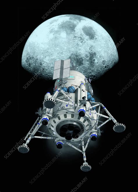 Spacecraft travelling to Moon, illustration - Stock Image - F039/4905 ...