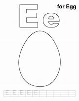 E For egg coloring Page With Handwriting Practice  Download Free sketch template