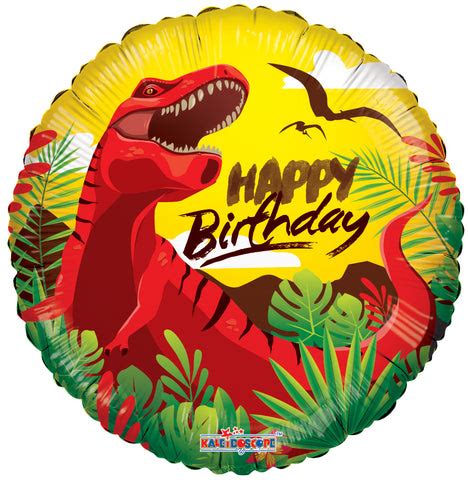 18" Happy Birthday Dinosaur Balloon – A. L. Party Balloons