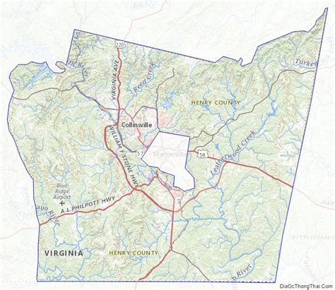 Map of Henry County, Virginia