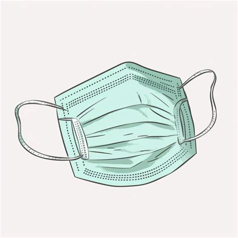 Premium AI Image | a drawing of a surgical mask with a string attached ...