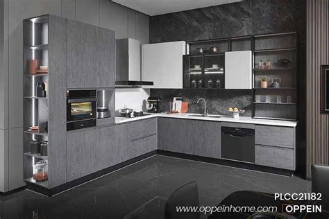 Melamine Modern Kitchen Cabinet PLCC21182 | OPPEIN