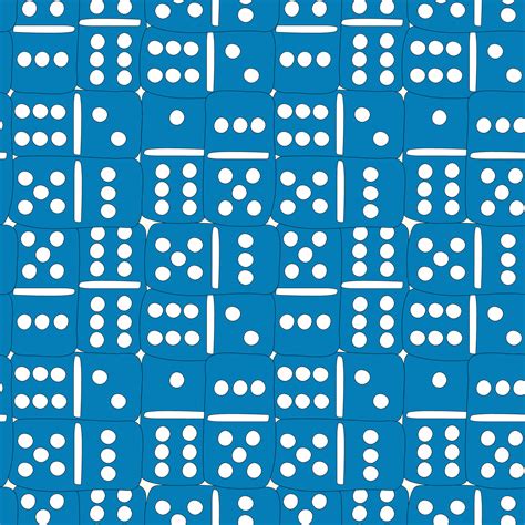 Classic Dominoes. Board Game Vector Seamless Pattern for Kids. Blue ...