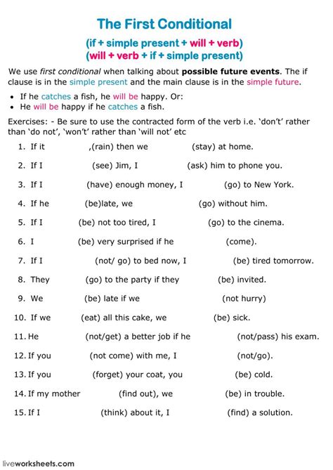 First Conditional Exercises With Answers Pdf - Thekidsworksheet