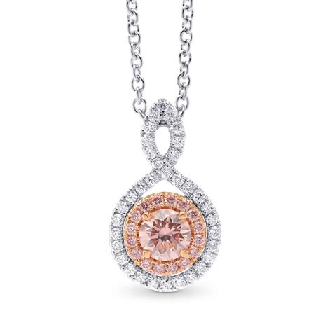 Fancy Pink Round Diamond Drop Pendant, SKU 293504 (0.49Ct TW)