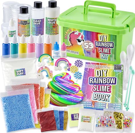 Laevo Rainbow Slime Kit for Girls and Boys, Stocking Stuffer Gift, Everything in One Box DIY ...