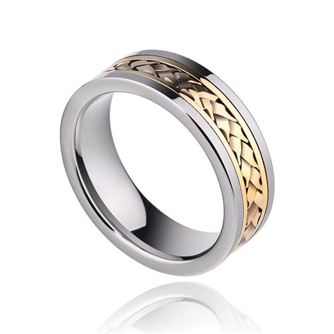 Men's Gold-Plated 18K Gold Inlay Ring - Mens Rings