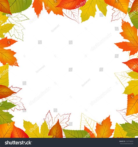 Fall Vector Leaf Border Illustration Isolated Stock Vector (Royalty Free) 153774653