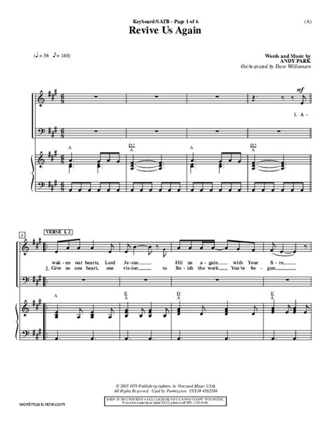 Revive Us Again Sheet Music PDF (Andy Park) - PraiseCharts