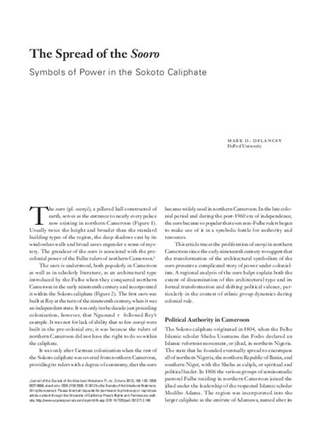 (PDF) The Spread of the Sooro: Symbols of Power in the Sokoto Caliphate ...