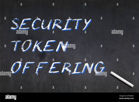 Blackboard with the acronym "SPO", meaning "Security Token Offering" drawn in the middle Stock ...