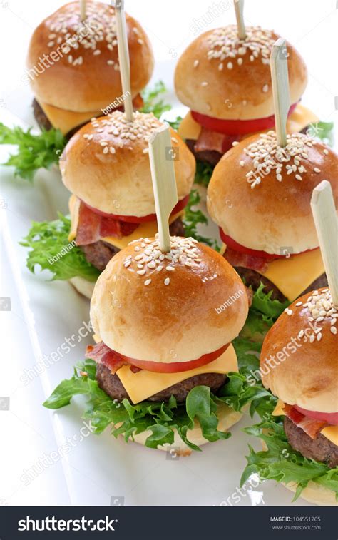 Mini Hamburgers Mini Burgers Party Food Stock Photo 104551265 ...