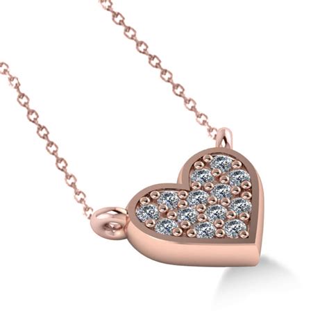 Diamond Heart Pendant Necklace 14k Rose Gold (0.13ct) - AD2706