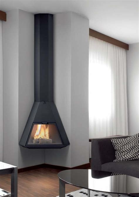 chimenea leña | Chimeneas modernas, Chimenea de esquina, Chimeneas