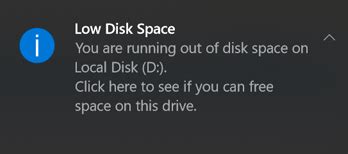 How to Disable “Low Disk Space” Warning in Windows 10 / 8 / 7 ...