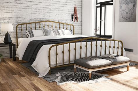 Novogratz Bushwick Metal Bed, Queen, Black - Walmart.com | King metal ...