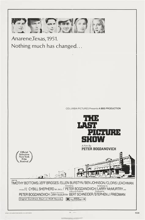 The Last Picture Show Original 1971 U.S. One Sheet Movie Poster ...