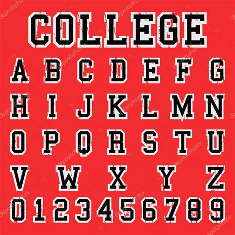 College script font | Alphabet college font template — Stock Vector ...