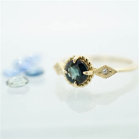 Sapphire Ring Gold Teal Sapphire Ring Blue Sapphire Rings - Etsy