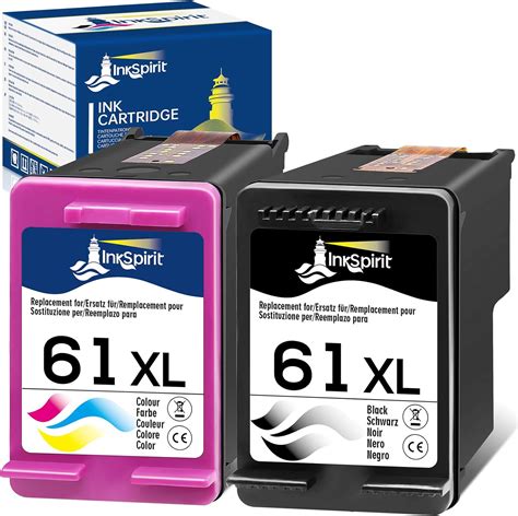 InkSpirit Remanufactured Ink Cartridge Replacement for HP 61 61XL 61 XL Black Tri-Color Combo ...