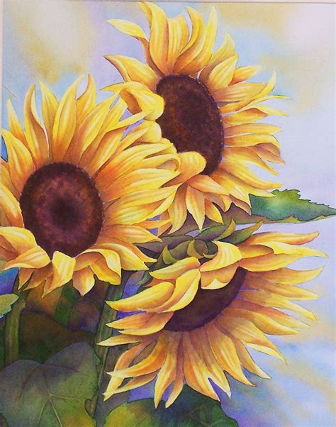 Sunflowers Watercolor Painting. | Sunflower watercolor painting, Watercolor sunflower, Flower ...