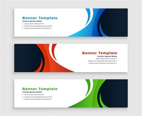 Free Vector | Set of modern business banners with curvy shape