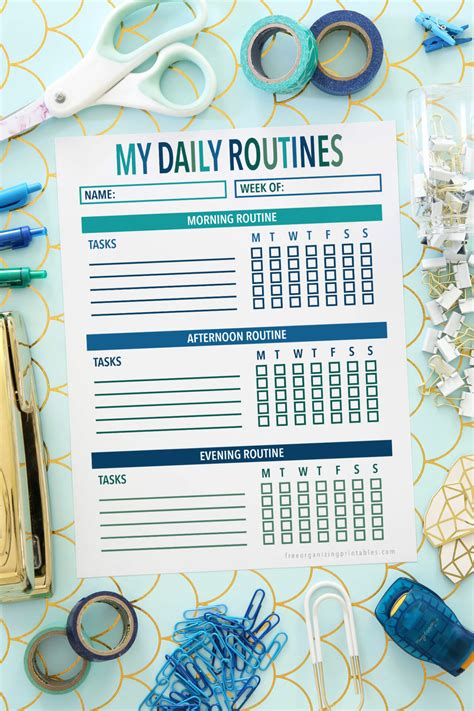 Free Printable Daily Routine Chart | Free Organizing Printables