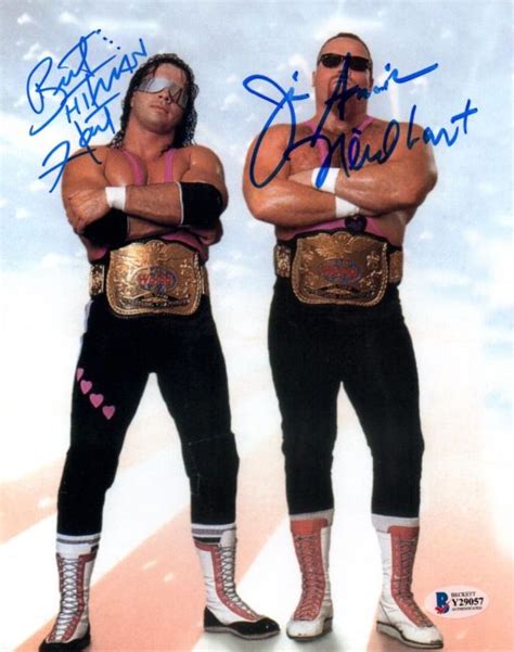 Bret Hart & Jim Neidhart Signed 8x10 Photo - Pro Wrestling Loot