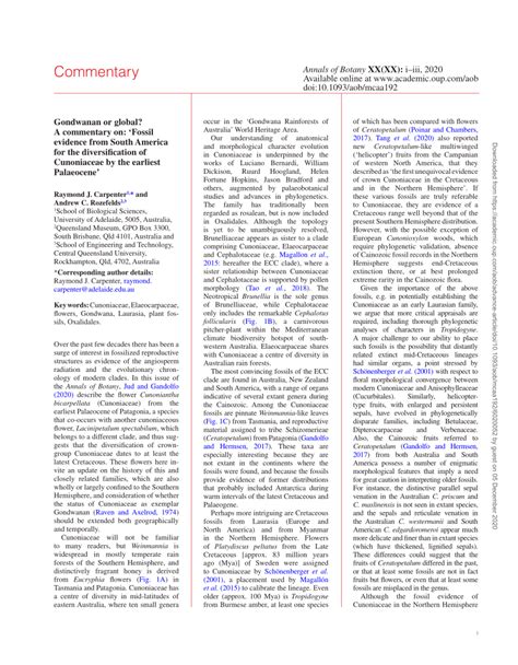 (PDF) Gondwanan or global? A commentary on: 'Fossil evidence from South ...