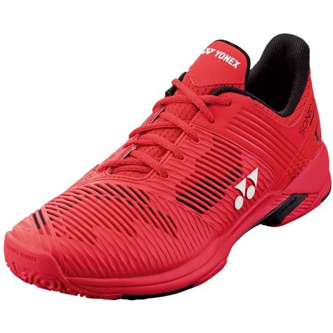 Yonex Mens Sonicage 2 Clay Tennis Shoes - Red - Tennisnuts.com