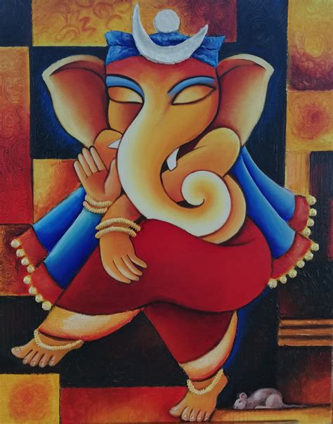 Acrylic Painting original acrylic Ganesha Art & Collectibles etna.com.pe