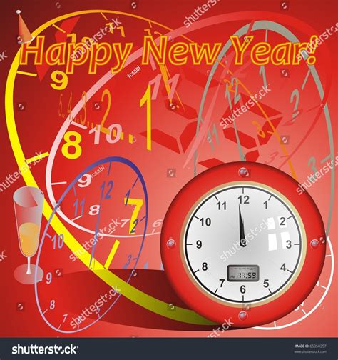 New Year Countdown Clock Stock Vector Illustration 65350357 : Shutterstock