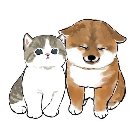 Cute Cat and Dog Drawing