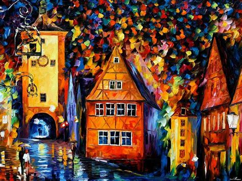 Germany - Medieval Rothenburg Painting by Leonid Afremov